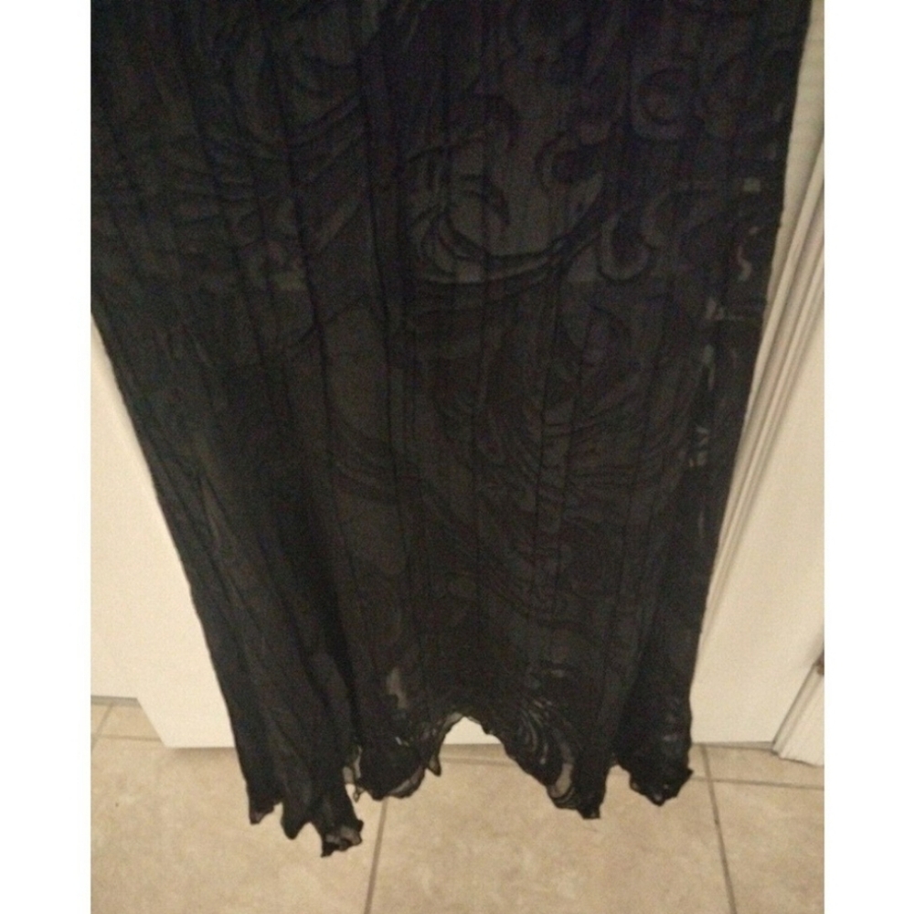Komarov Gothic Black Chiffon Sheer Midi Dress Woman XL - Picture 3 of 10